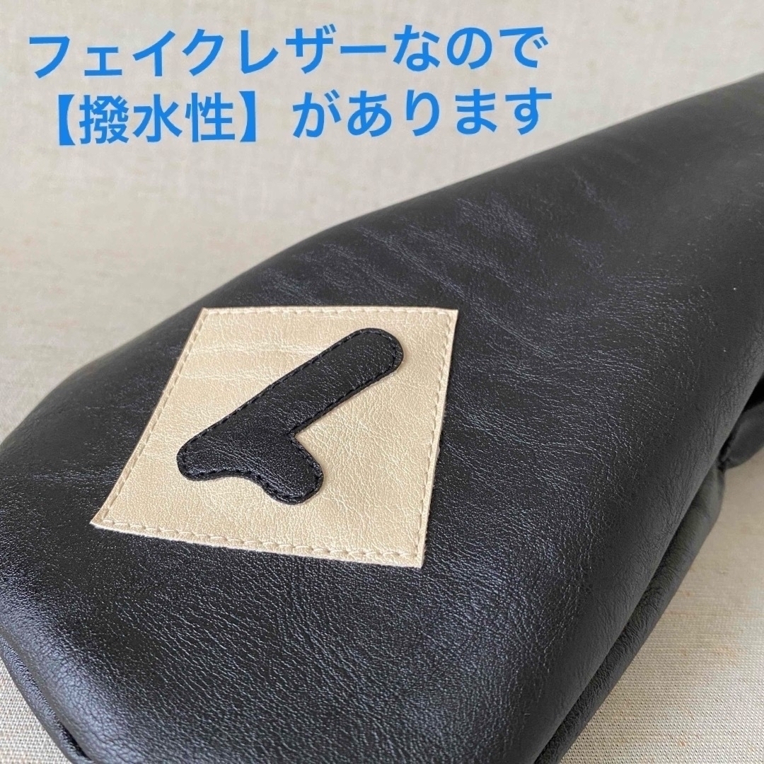 ハンドメイド【本革調/レザーブラック】ゴルフクラブ用ヘッドカバー ハンドメイド【本革調/レザーブラック】ゴルフクラブ用ヘッドカバー