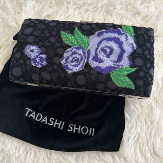 タダシショウジ(TADASHI SHOJI)のタダシショージ新品ケアバッグ付き花柄刺繍レースクラッチバッグ肩掛けも可能(ショルダーバッグ)