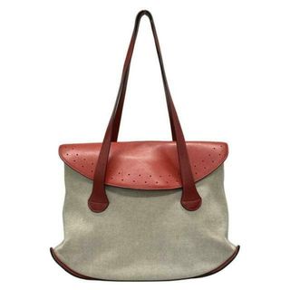 DELVAUX(デルボー) ショルダーバッグ - レッド×アイボリー パンチング レザー(ショルダーバッグ)