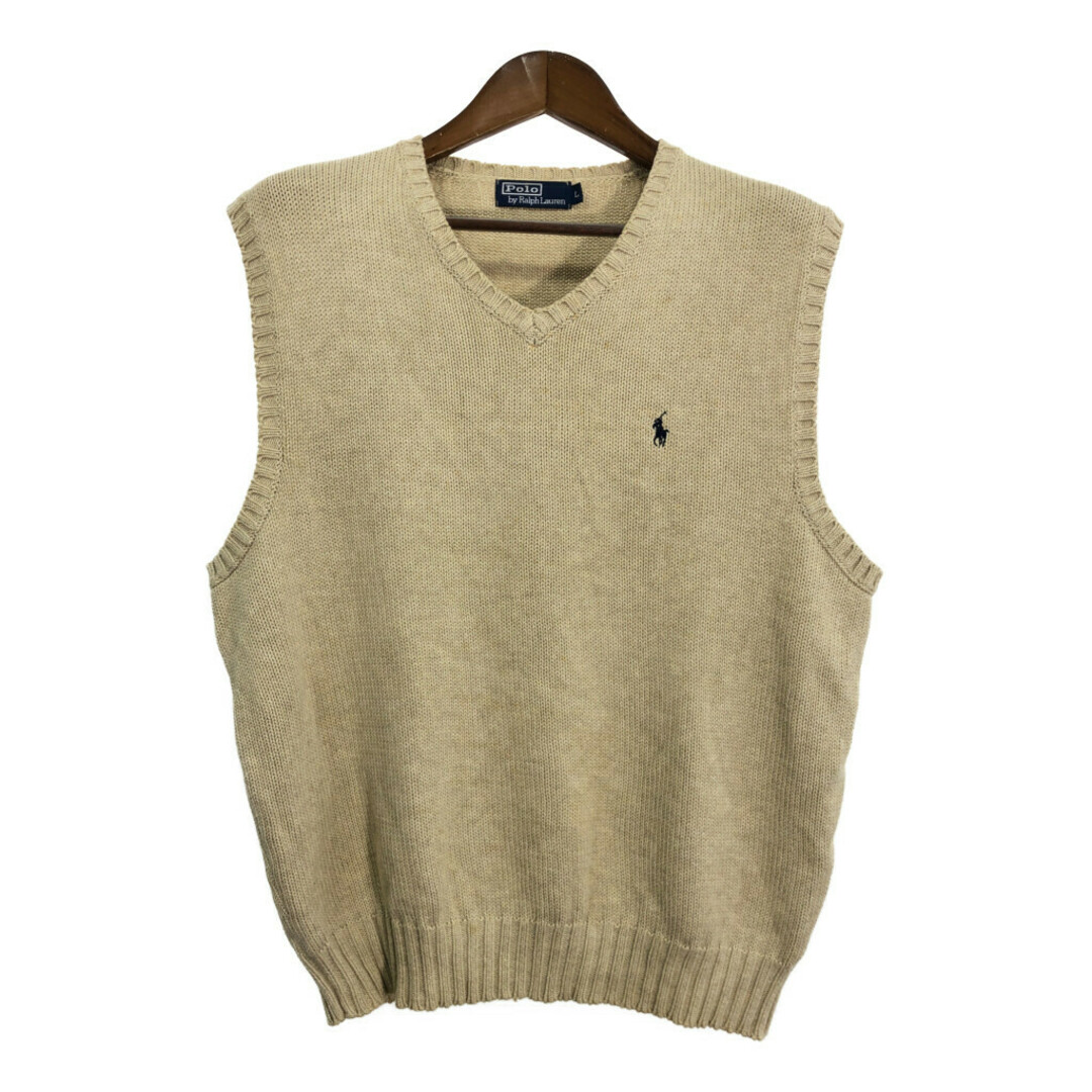 ラルフローレン ニットベスト ベージュ POLO RALPH LAUREN - 90年代 Polo by Ralph Lauren ポロ ラルフ