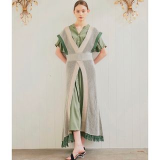 ザラ(ZARA)の★KOH.style ウエスタンシャツレイヤードフリンジワンピース(ロングワンピース/マキシワンピース)