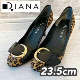 ダイアナ DIANA パンプス ヒョウ柄 ミュール ベルト23.5cm(ハイヒール/パンプス)