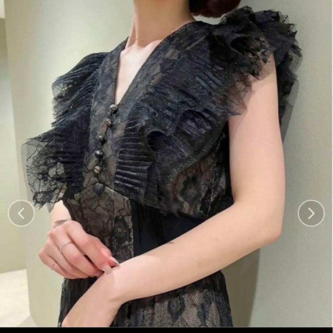 snidel ドレスラボ限定 ラメプリーツレースドレス ロング snidel ドレスラボ限定 ラメプリーツレースドレス ロング