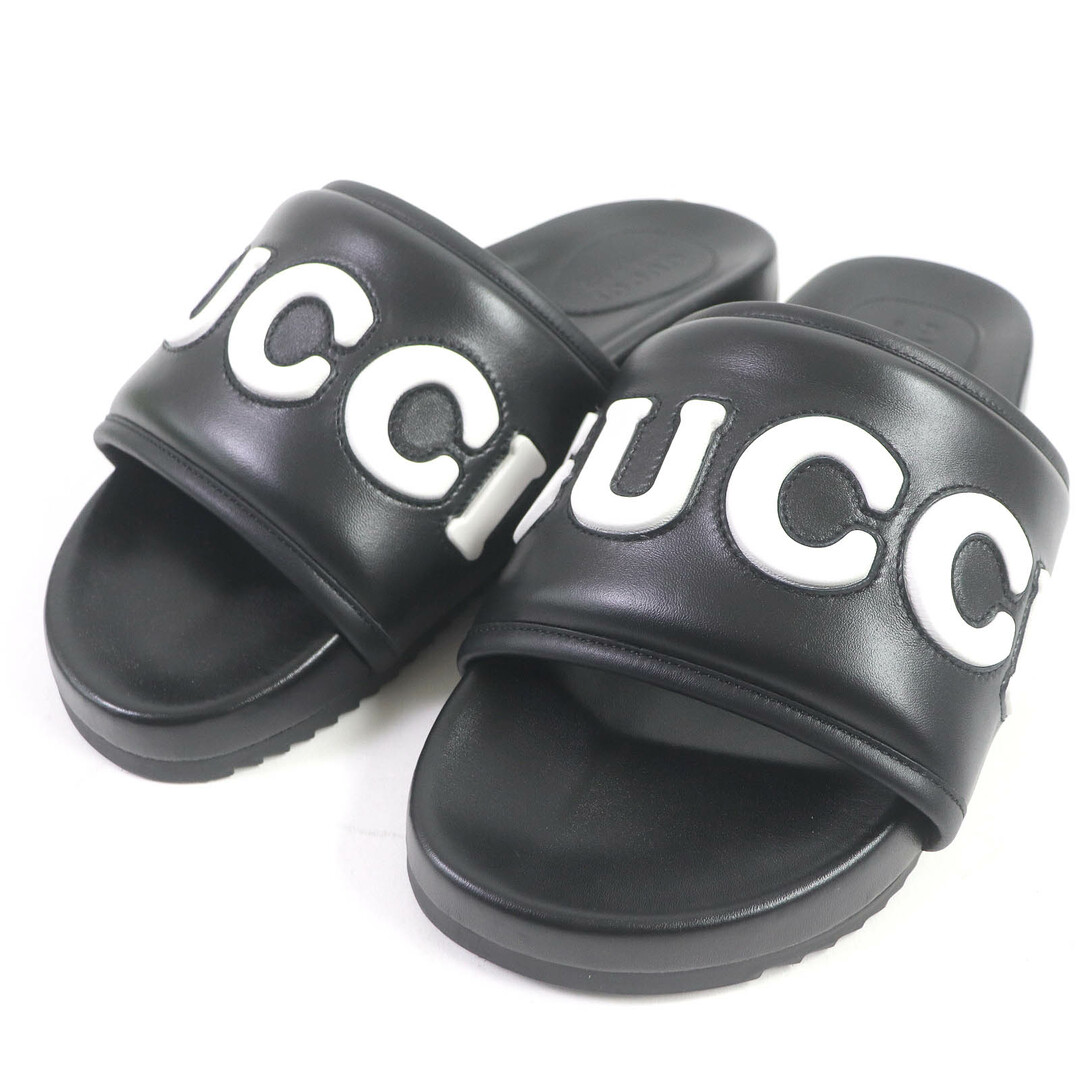 GUCCI - 美品□GUCCI グッチ 742009 Logo Slide レザー シャワー GUCCI - 美品□GUCCI グッチ 742009 Logo Slide レザー シャワー