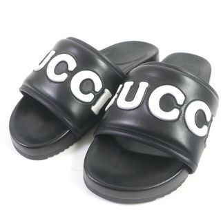 GUCCI - 美品□GUCCI グッチ 742009 Logo Slide レザー シャワー GUCCI - 美品□GUCCI グッチ 742009 Logo Slide レザー シャワー