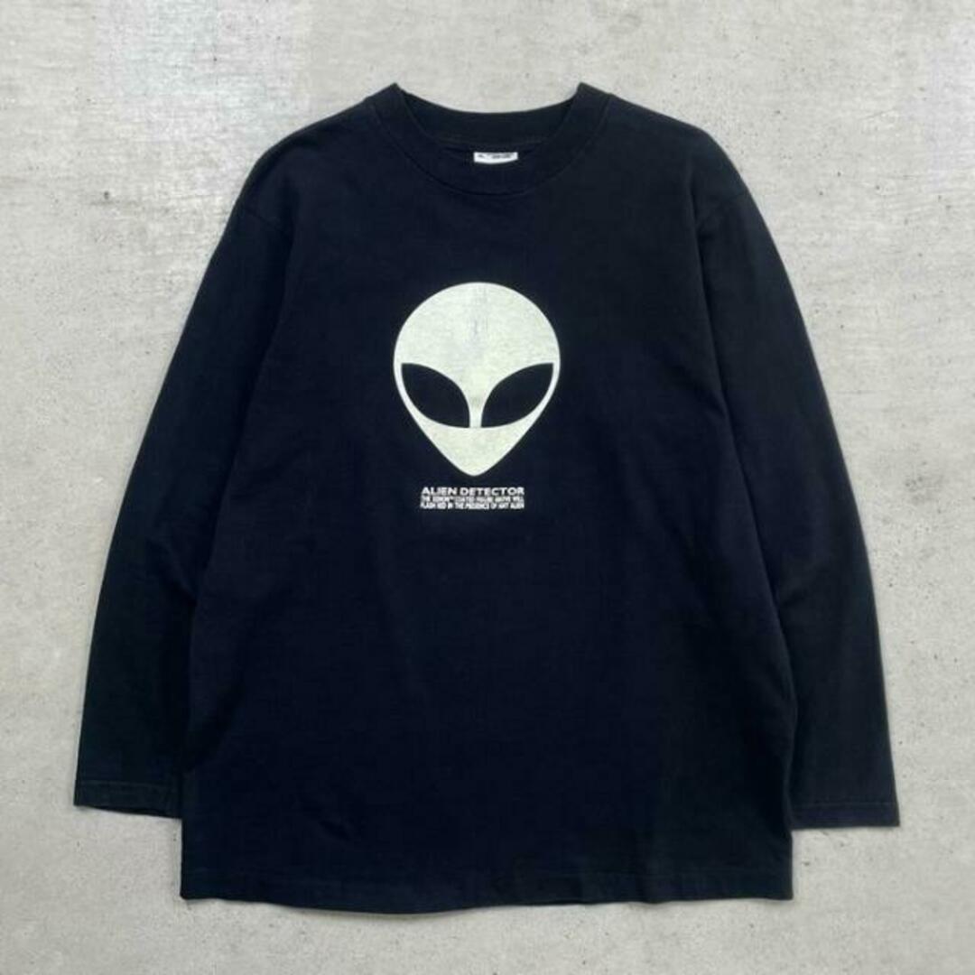 90年代 ALIEN DETECTOR エイリアン 蓄光プリント ロングTシャツ 90年代 ALIEN DETECTOR エイリアン 蓄光プリント ロングTシャツ