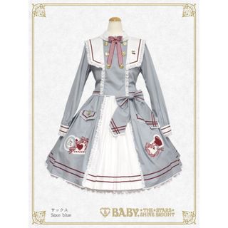 ベイビーザスターズシャインブライト(BABY,THE STARS SHINE BRIGHT)のLove and Cherish youスクールワンピース サックス✨(ひざ丈ワンピース)