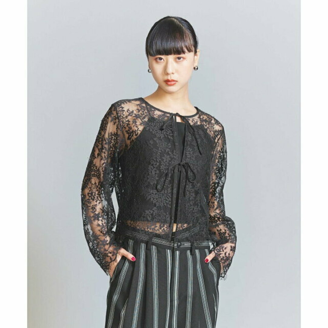 BEAUTY&YOUTH UNITED ARROWS - 【BLACK】リバーレース ブラウス BEAUTY&YOUTH UNITED ARROWS - 【BLACK】リバーレース ブラウス