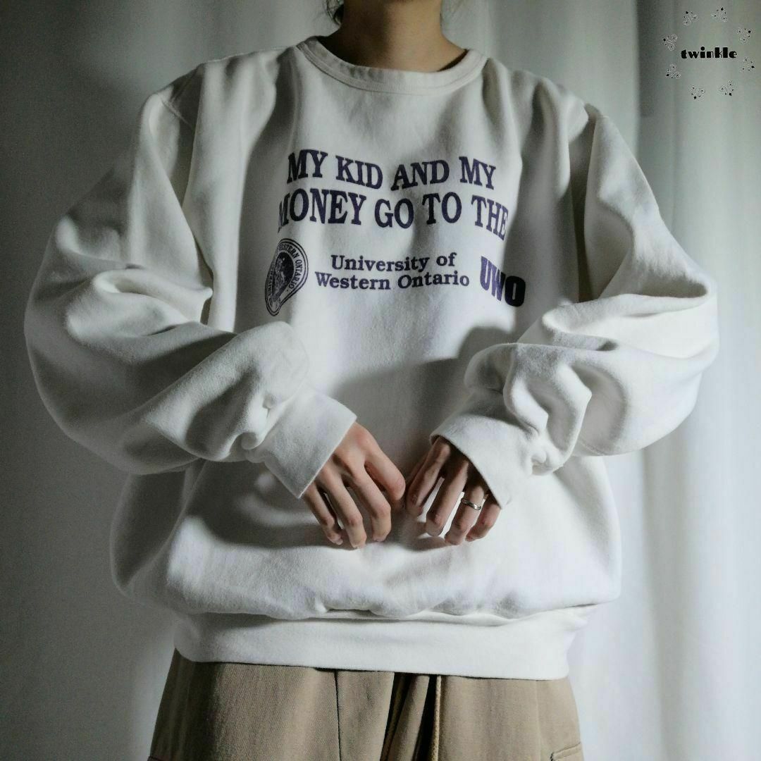 VINTAGE - 80s 90s カレッジプリント ヴィンテージスウェット 白 VINTAGE - 80s 90s カレッジプリント ヴィンテージスウェット 白