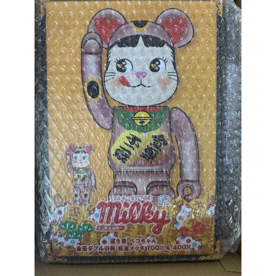 BE@RBRICK 招き猫 ペコちゃん 金運ダブル小判 桃金メッキ BE@RBRICK 招き猫 ペコちゃん 金運ダブル小判 桃金メッキ