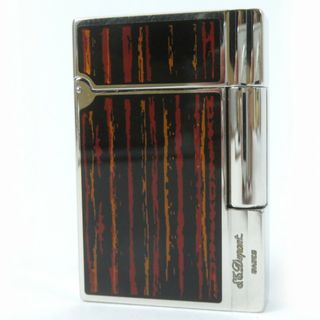 デュポン(DUPONT)の外装美品☆Dupont デュポン ギャッツビー ラッカー ダブルバーナー ローラー式 ガス ライター ブラック ブラウン（ウッド柄）シルバー フランス製 メンズ 着火不可(タバコグッズ)