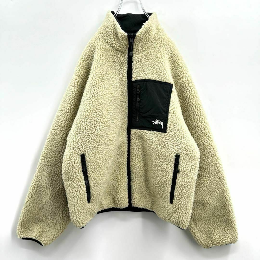 大人気モデル】ステューシー⭐︎ボアジャケットフリース 刺繍 大人気モデル】ステューシー⭐︎ボアジャケットフリース 刺繍