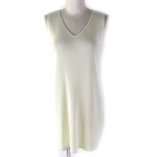 極美品△PLEATS PLEASE プリーツプリーズ イッセイミヤケ PP23-FT275 ノースリーブ ワンピース チュニック アイボリー 3 日本製 正規品 レディース オススメ◎(チュニック)