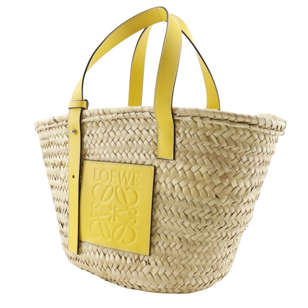 LOEWE】ロエベ バスケットバッグ カゴバッグ ラフィア×レザー 黄 LOEWE】ロエベ バスケットバッグ カゴバッグ ラフィア×レザー 黄