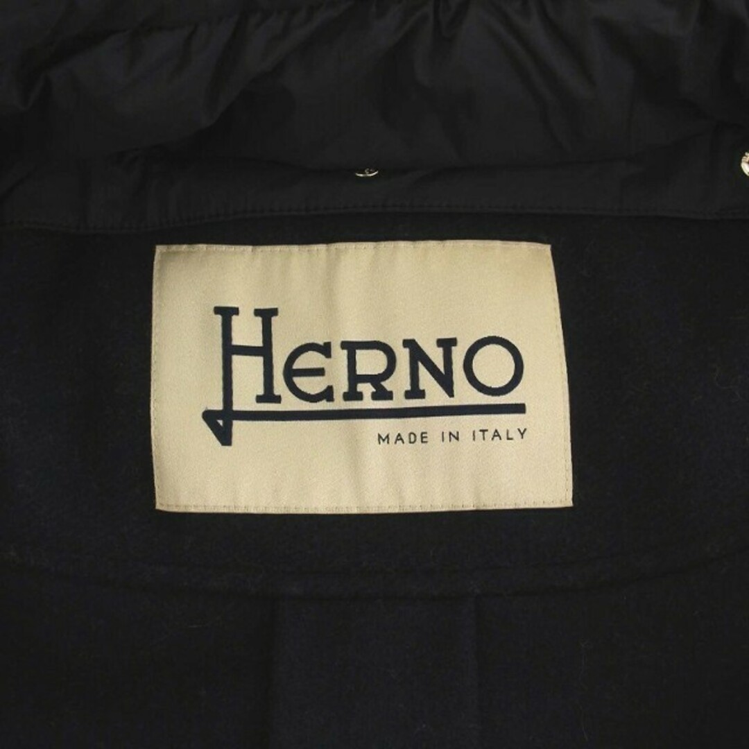 HERNO - ヘルノ ダウンコート ロング ウール 切替 ジップアップ HERNO - ヘルノ ダウンコート ロング ウール 切替 ジップアップ