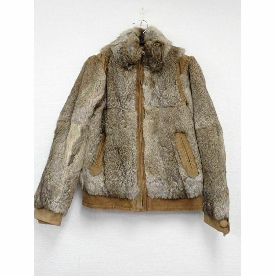 BA-TSU - 美品☆BA-TSU バツ ラビットファー×レザー ジャケット ブラウンカラー