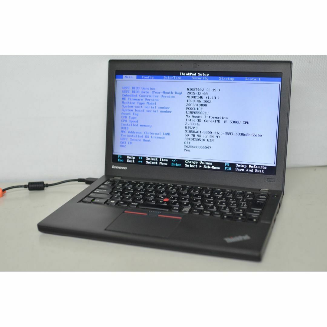 ジャンク品ノートパソコン LENOVO X250 core i5-5300U
