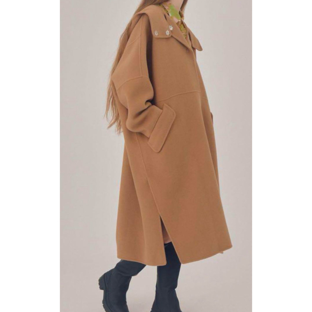 LE CIEL BLEU - ルシェルブルー Hooded Over COAT キャメル LE CIEL BLEU - ルシェルブルー Hooded Over COAT キャメル