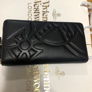 美品ヴィヴィアンウエストウッド 三つ折り財布 オーブ ゴールド