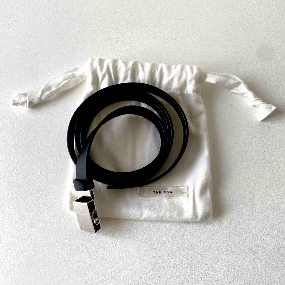 美品】THE ROW ベルト Brian belt ブラック シルバー 美品】THE ROW ベルト Brian belt ブラック シルバー
