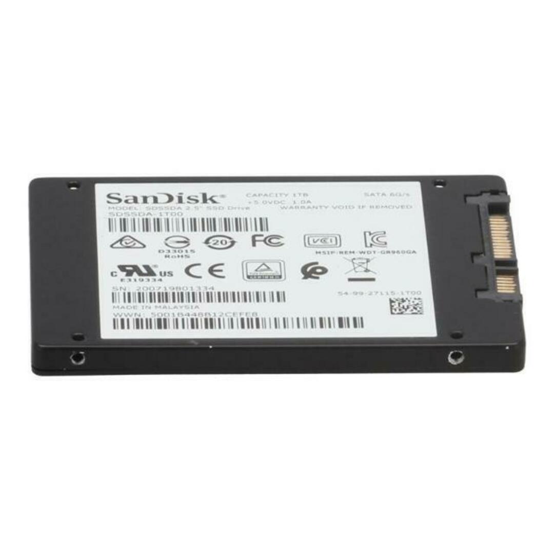 SanDisk サンディスク/内蔵SSD 1TB 2.5インチ/SSD PLUS/SDSSDA SanDisk サンディスク/内蔵SSD 1TB 2.5インチ/SSD PLUS/SDSSDA