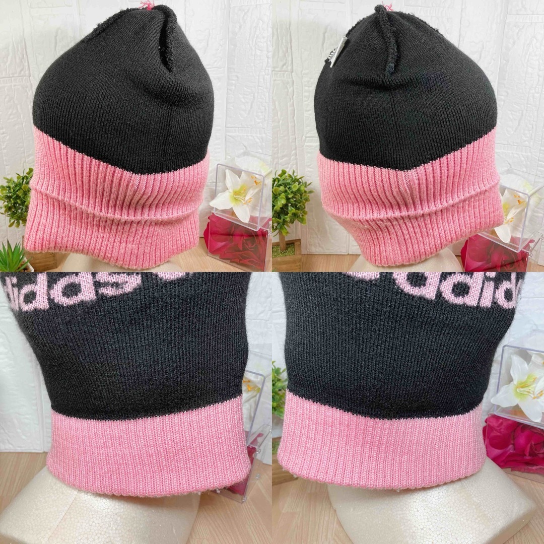 adidas - 美品 adidas ニット帽 ボンボン ピンク 00's vintage adidas - 美品 adidas ニット帽 ボンボン ピンク 00's vintage