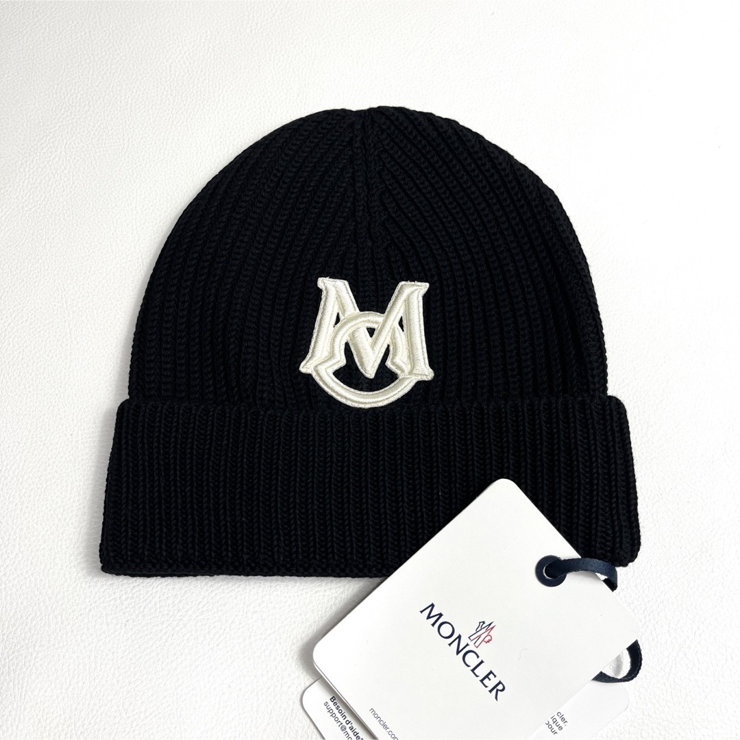 今期 新品 Moncler モンクレール ニット帽 ビーニー ブラック 帽子 今期 新品 Moncler モンクレール ニット帽 ビーニー ブラック 帽子