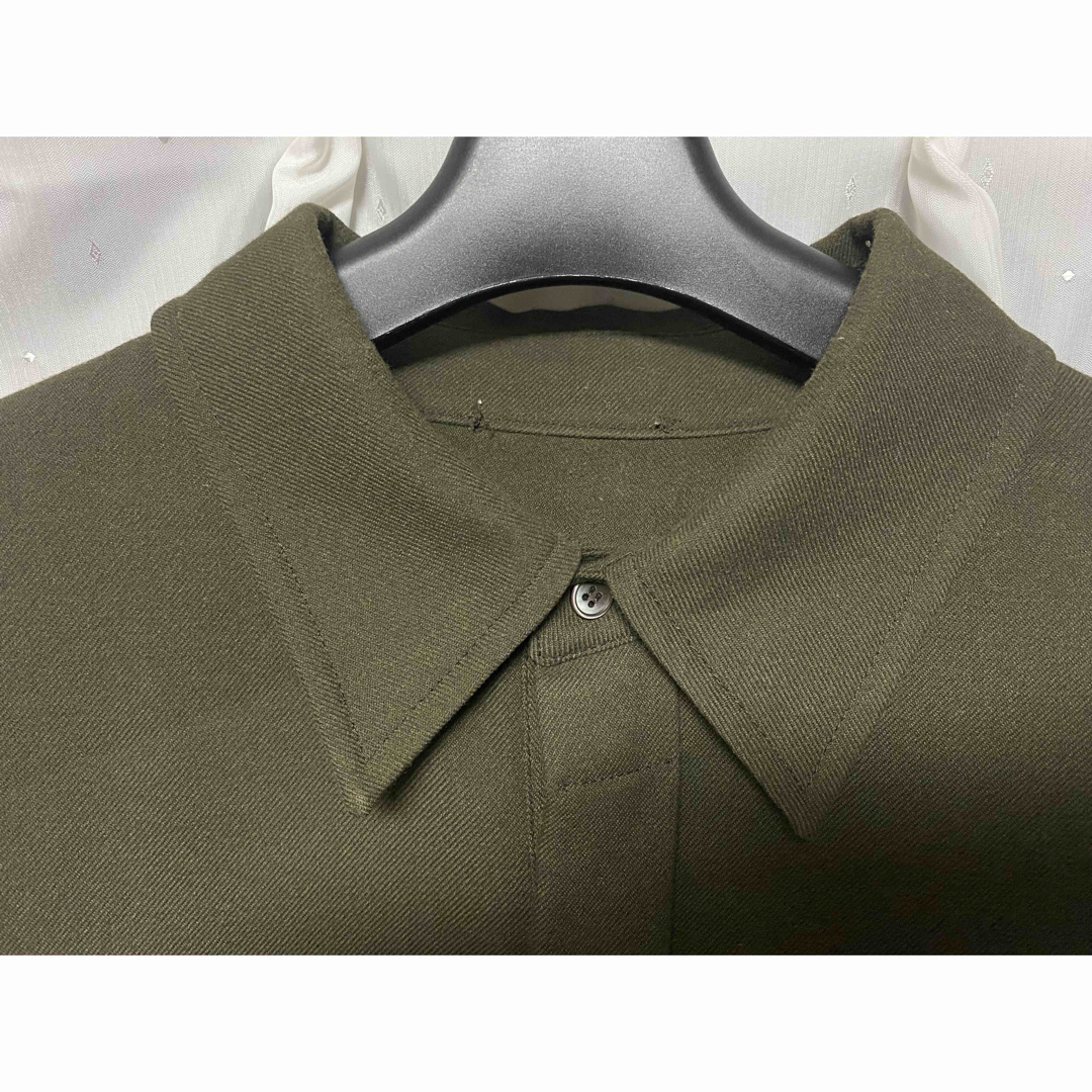 PRADA SPORT 00s 比翼ウールシャツ カーキ PRADA SPORT 00s 比翼ウールシャツ カーキ