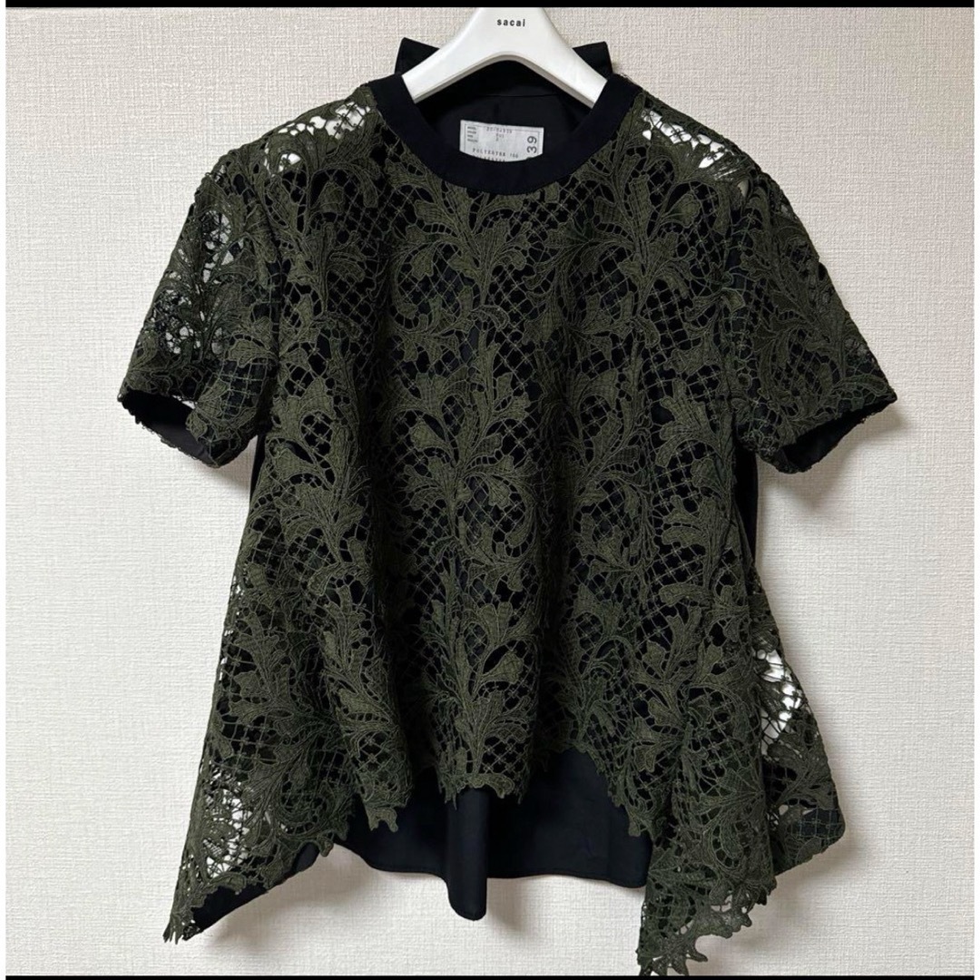 sacai - sacai トップス レース ブラウス シャツ サイズ2 sacai - sacai トップス レース ブラウス シャツ サイズ2