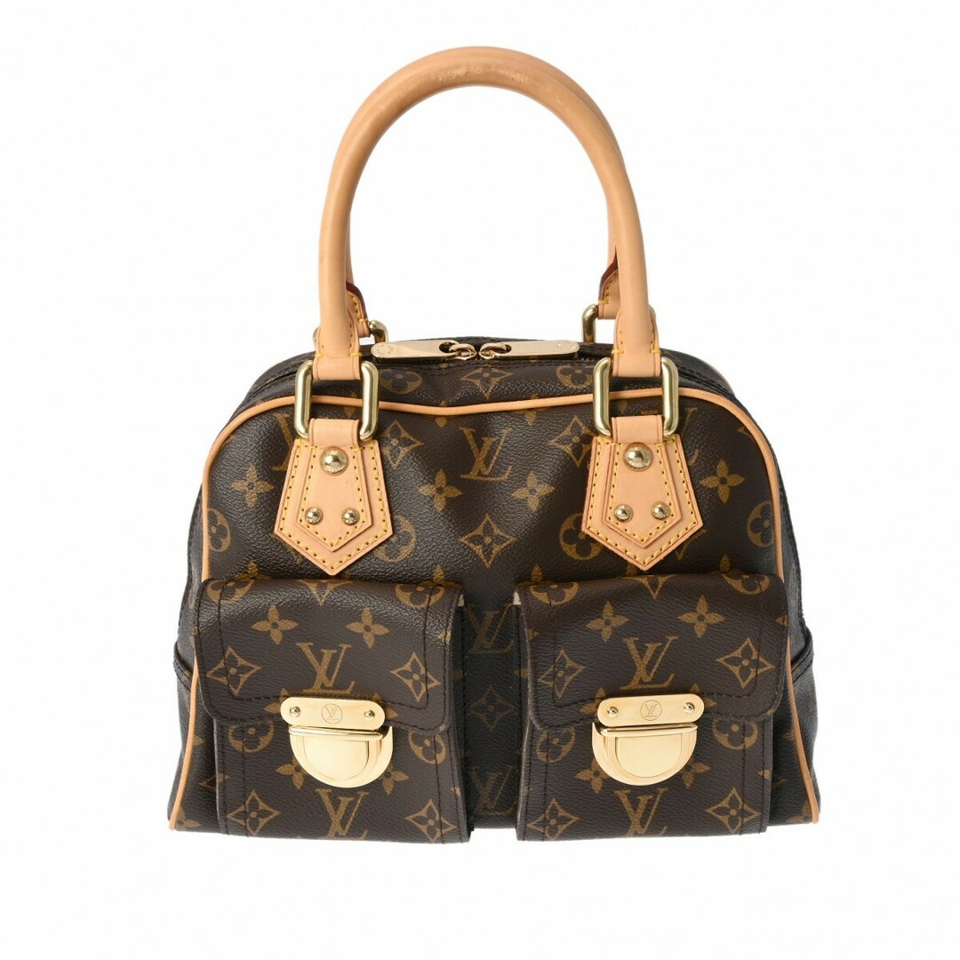 LOUIS VUITTON - ルイヴィトン モノグラム マンハッタン PM ハンドバッグ ブラウン