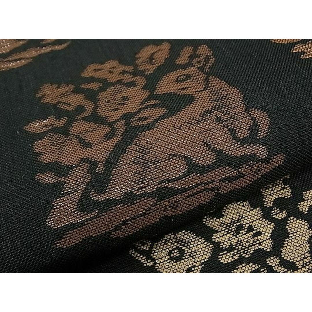 平和屋本店□極上 夏物 九寸名古屋帯 総刺繍 十二支 黒地 金糸 逸品 平和屋本店□極上 夏物 九寸名古屋帯 総刺繍 十二支 黒地 金糸 逸品