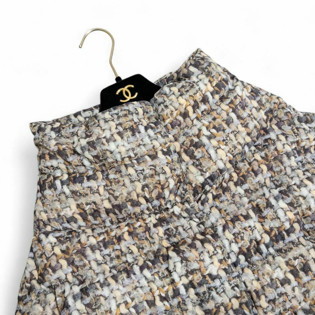 HERNO - ヘルノ ダウンコート ハイネック ツイードプリント HERNO - ヘルノ ダウンコート ハイネック ツイードプリント