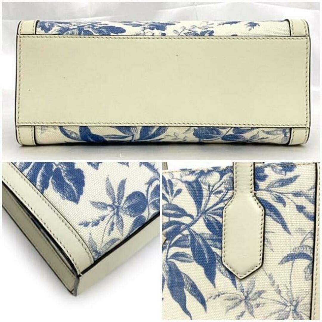GUCCI - グッチ 2way バッグ ホワイト ブルー フラワー ハー GUCCI - グッチ 2way バッグ ホワイト ブルー フラワー ハー