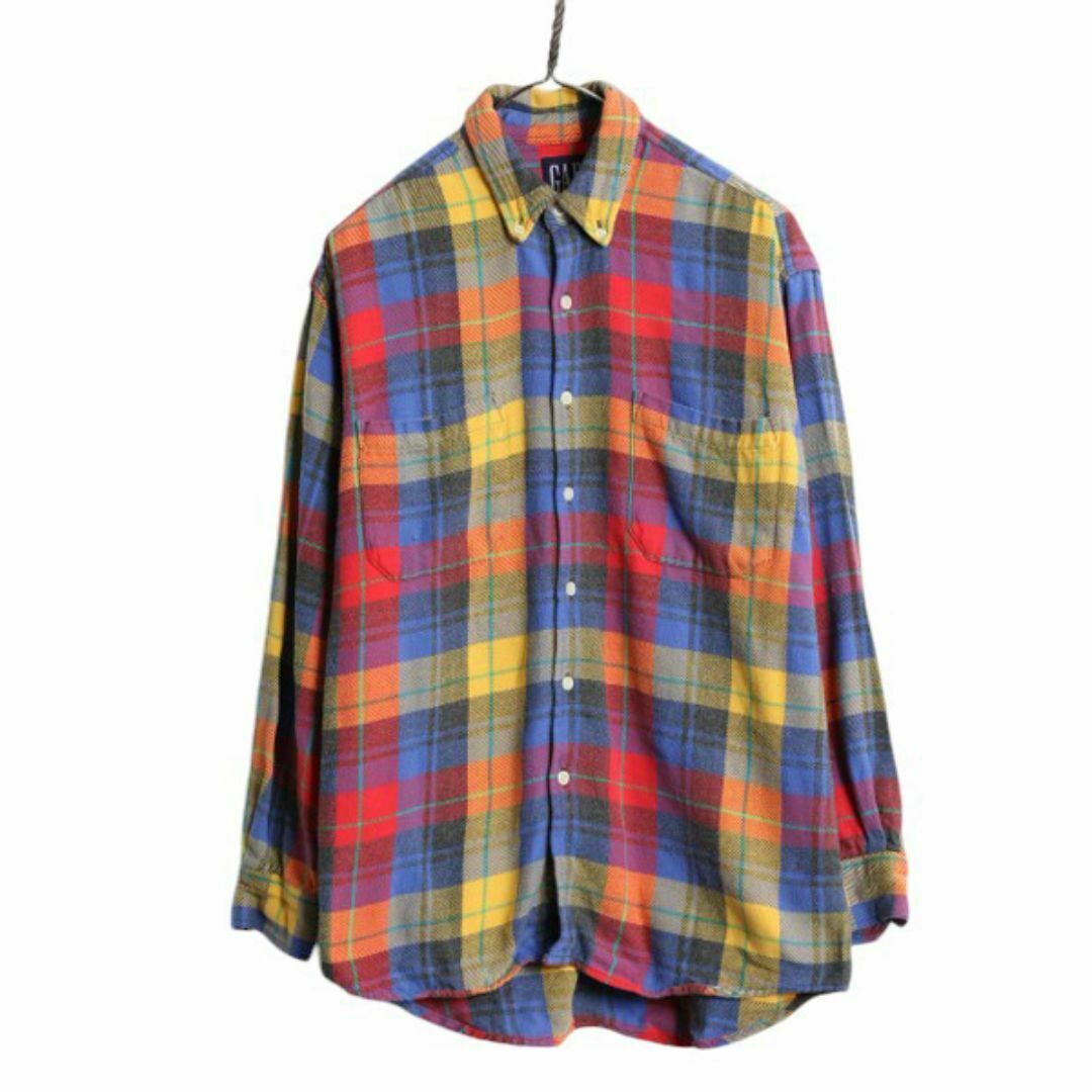 90s OLD GAP チェック ボタンダウン フランネル シャツ メンズ M 90s OLD GAP チェック ボタンダウン フランネル シャツ メンズ M