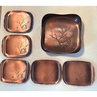 純銅製　菓子器セット(食器)
