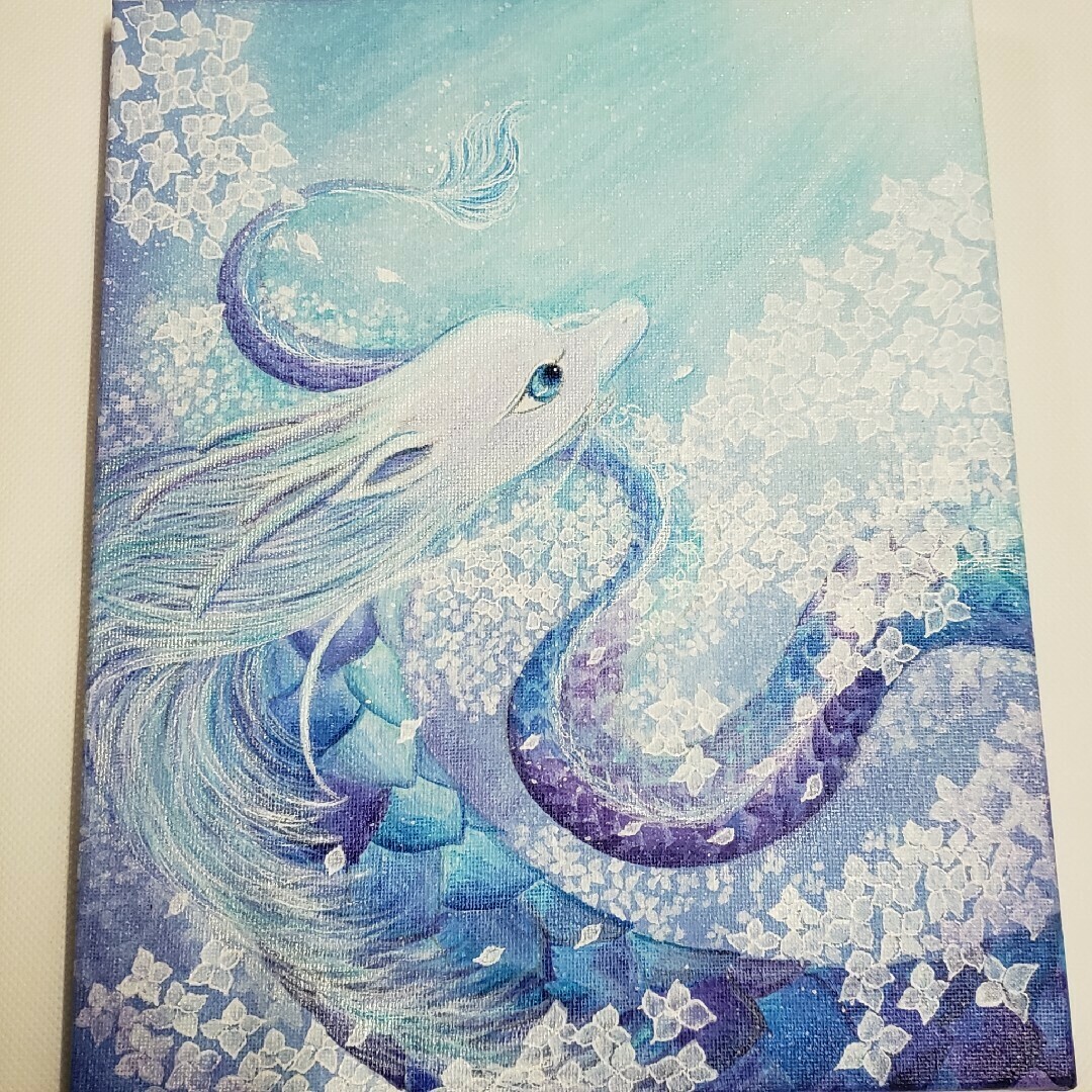 マーメイド】シーグラスアート イラスト 水彩画 原画 ふさぐ マーメイド】シーグラスアート イラスト 水彩画 原画 ふさぐ