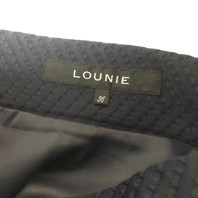 LOUNIE(ルーニィ)のネイビー ひざ下丈フレアスカート レディースのスカート(ひざ丈スカート)の商品写真