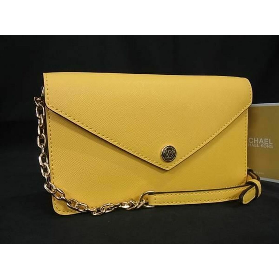 ■極美品■ MICHAEL KORS マイケルコース レザー ショルダーバッグ ウォレットバッグ クロスボディバッグ イエロー系 BL4540