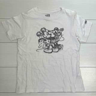 ユニクロ(UNIQLO)のUNIQLO UT ミッキー・ミニー Tシャツ 140サイズ ホワイト(Tシャツ/カットソー)