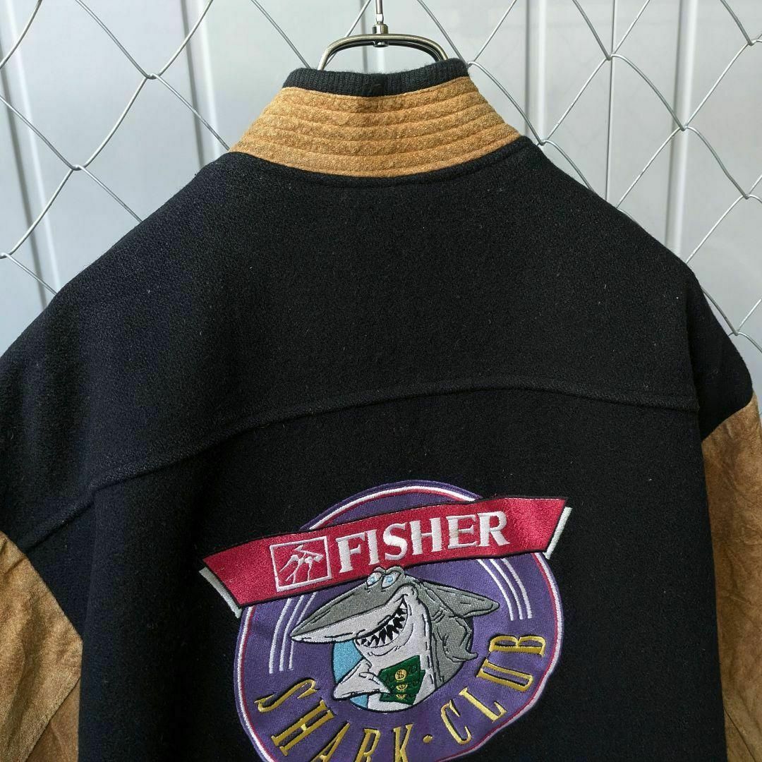 カナダ製 90s ビンテージ スタジャン 牛革アーム 切り替え 両面 カナダ製 90s ビンテージ スタジャン 牛革アーム 切り替え 両面