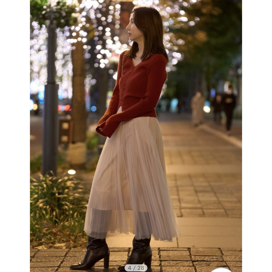 FRAY I.D - FRAY I.D チュールプリーツスカートコンビリブニット FRAY I.D - FRAY I.D チュールプリーツスカートコンビリブニット