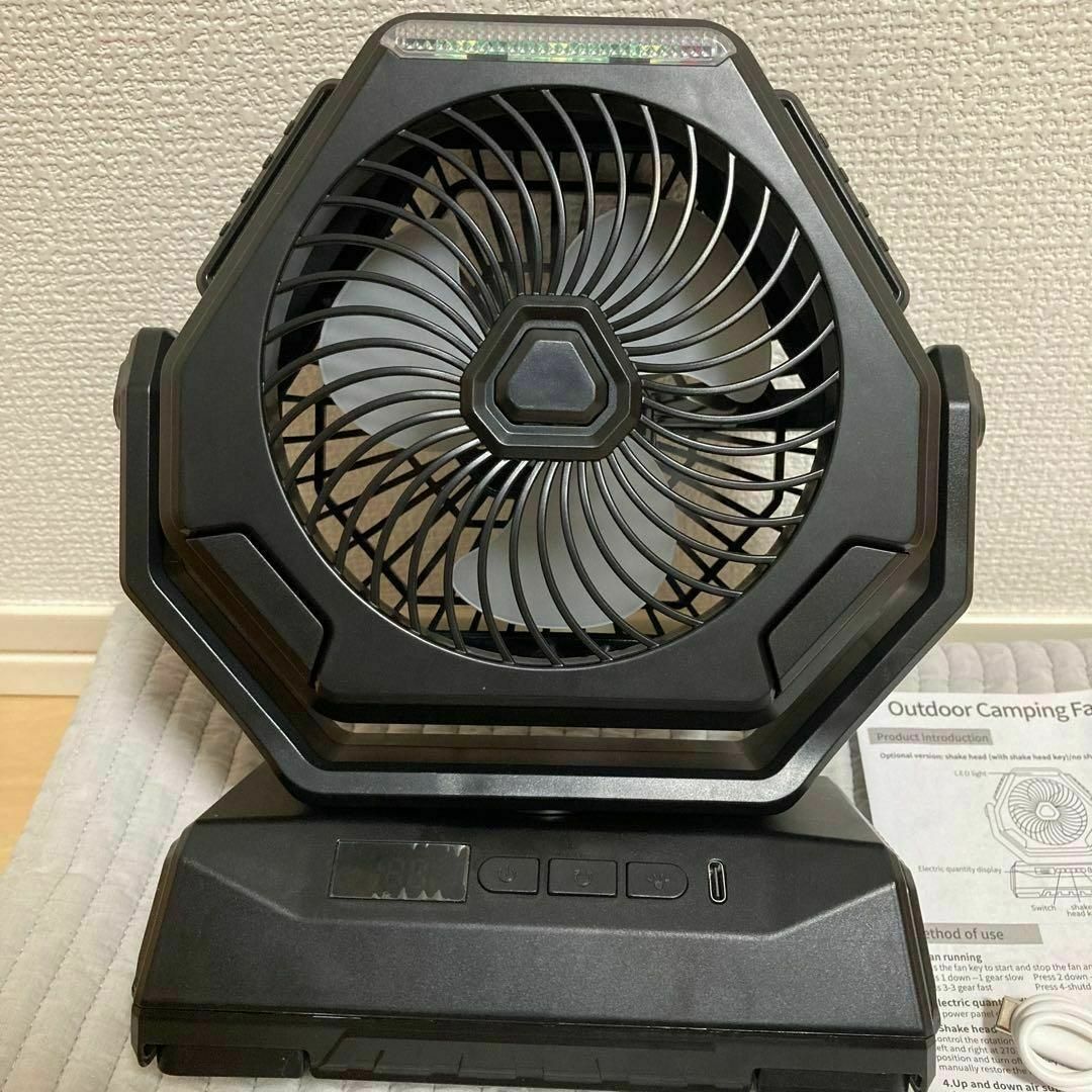 ⭐️新品・未使用⭐️キャンプ扇風機　首振り　6000mah電池内蔵 スポーツ/アウトドアのサッカー/フットサル(ウェア)の商品写真