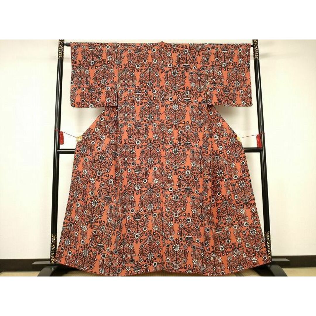 平和屋着物■上質な小紋　変わり草花文　正絹　逸品　AAAI2752Abr