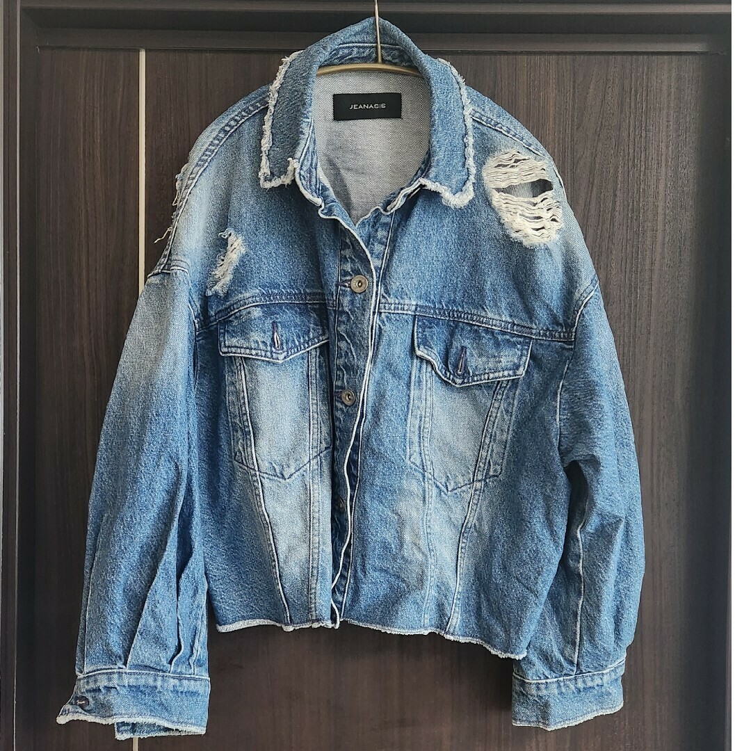 JEANASIS - お値下げ💴⤵JEANASIS ダメージ加工Gジャンの通販 by JEANASIS - お値下げ💴⤵JEANASIS ダメージ加工Gジャンの通販 by
