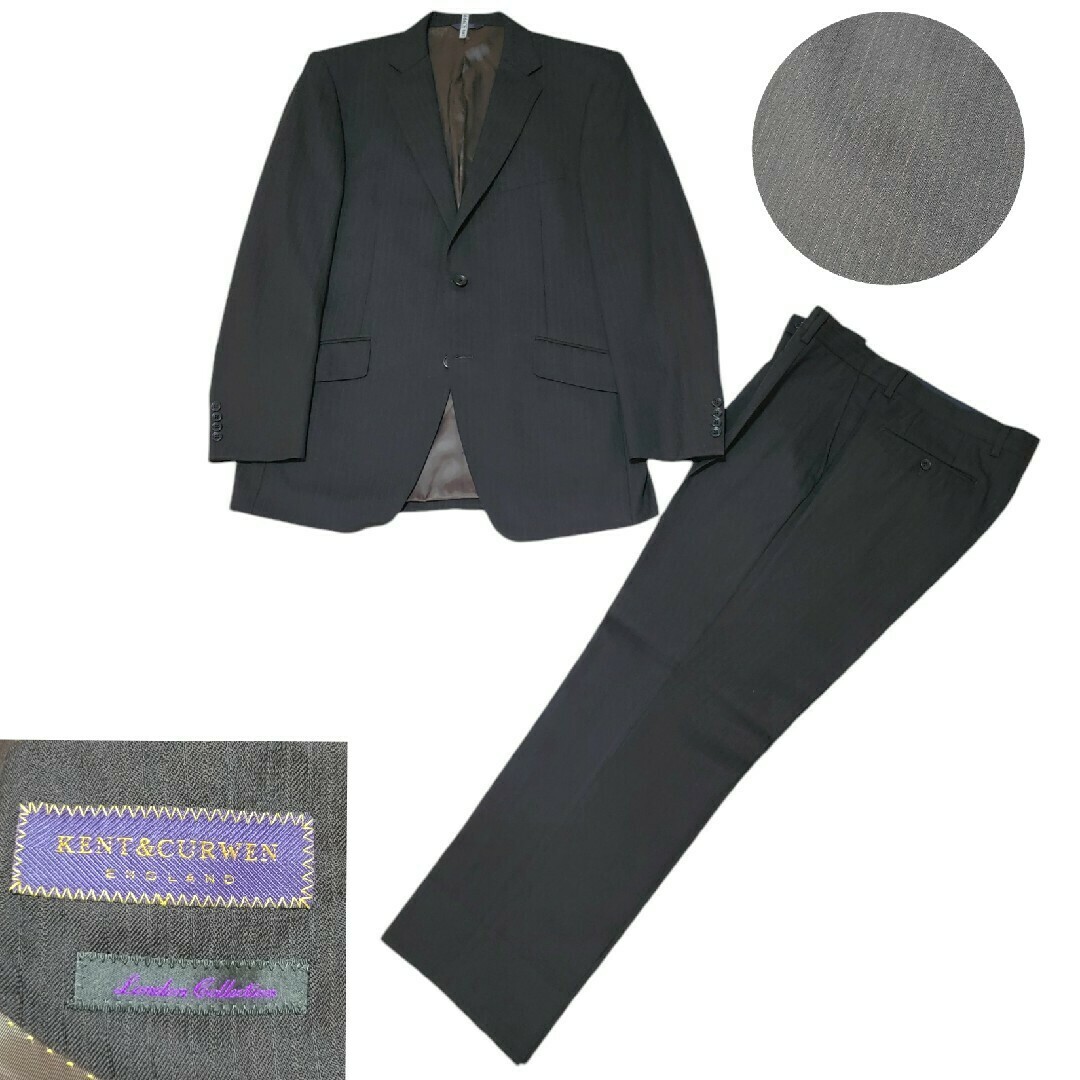 ロンドンモデル KENT&CURWEN ストライプ柄 スーツ セットアップ A7 ロンドンモデル KENT&CURWEN ストライプ柄 スーツ セットアップ A7
