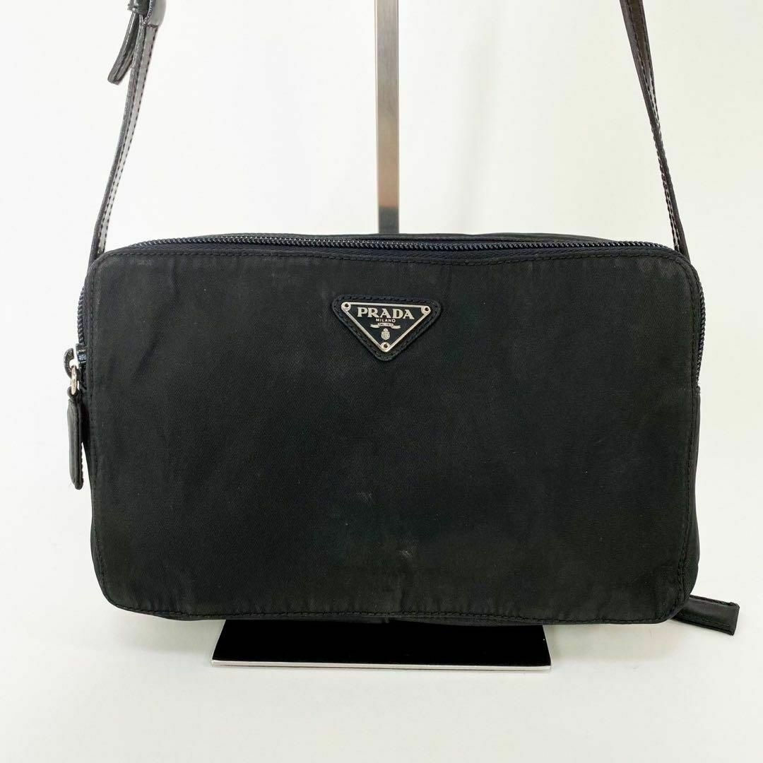 プラダ 潔 PRADA ブラック テスート ショルダーバッグ 斜め掛け プラダ 潔 PRADA ブラック テスート ショルダーバッグ 斜め掛け