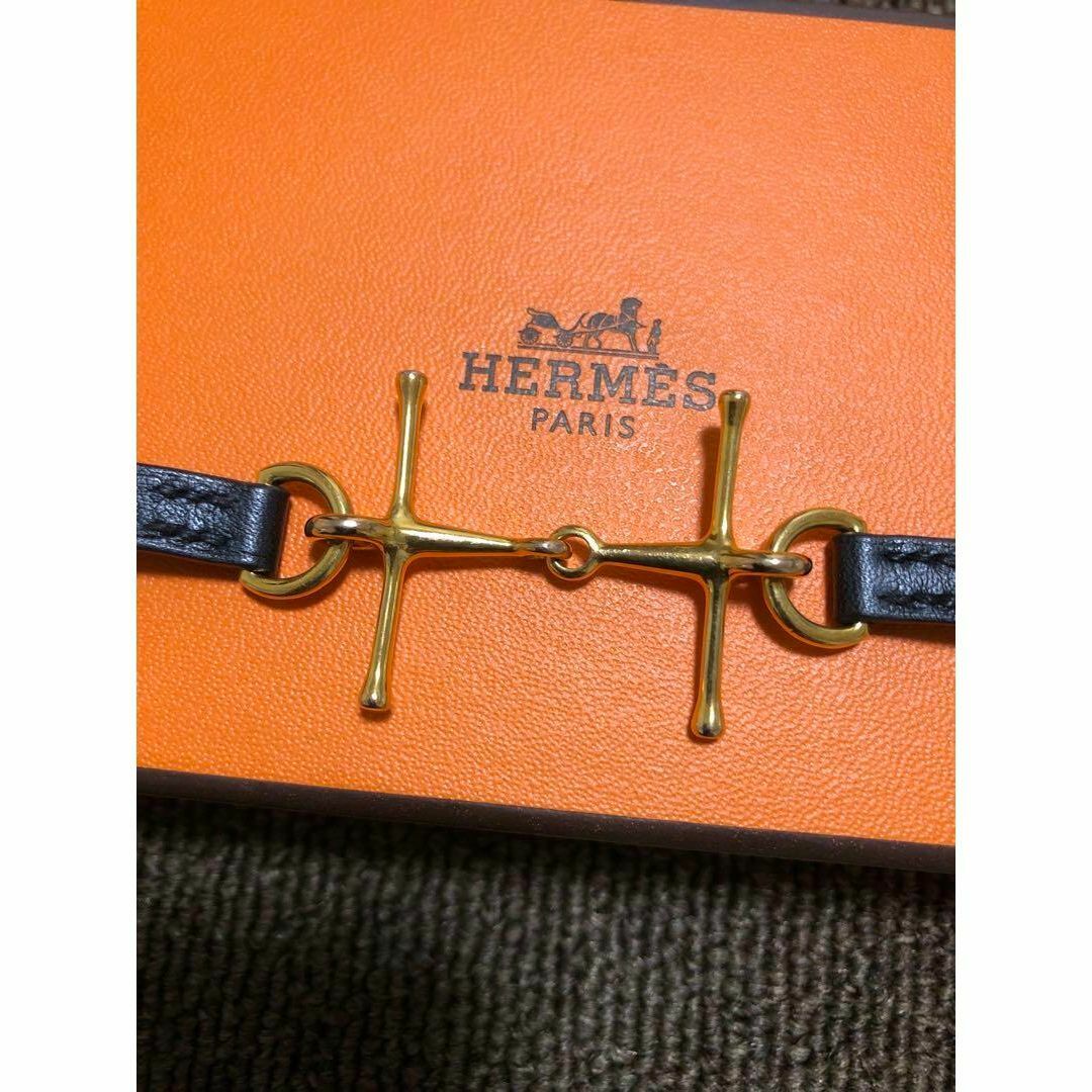 HERMES - ○【美中古】HERMES モールレザーブレスレット H金具 HERMES - ○【美中古】HERMES モールレザーブレスレット H金具