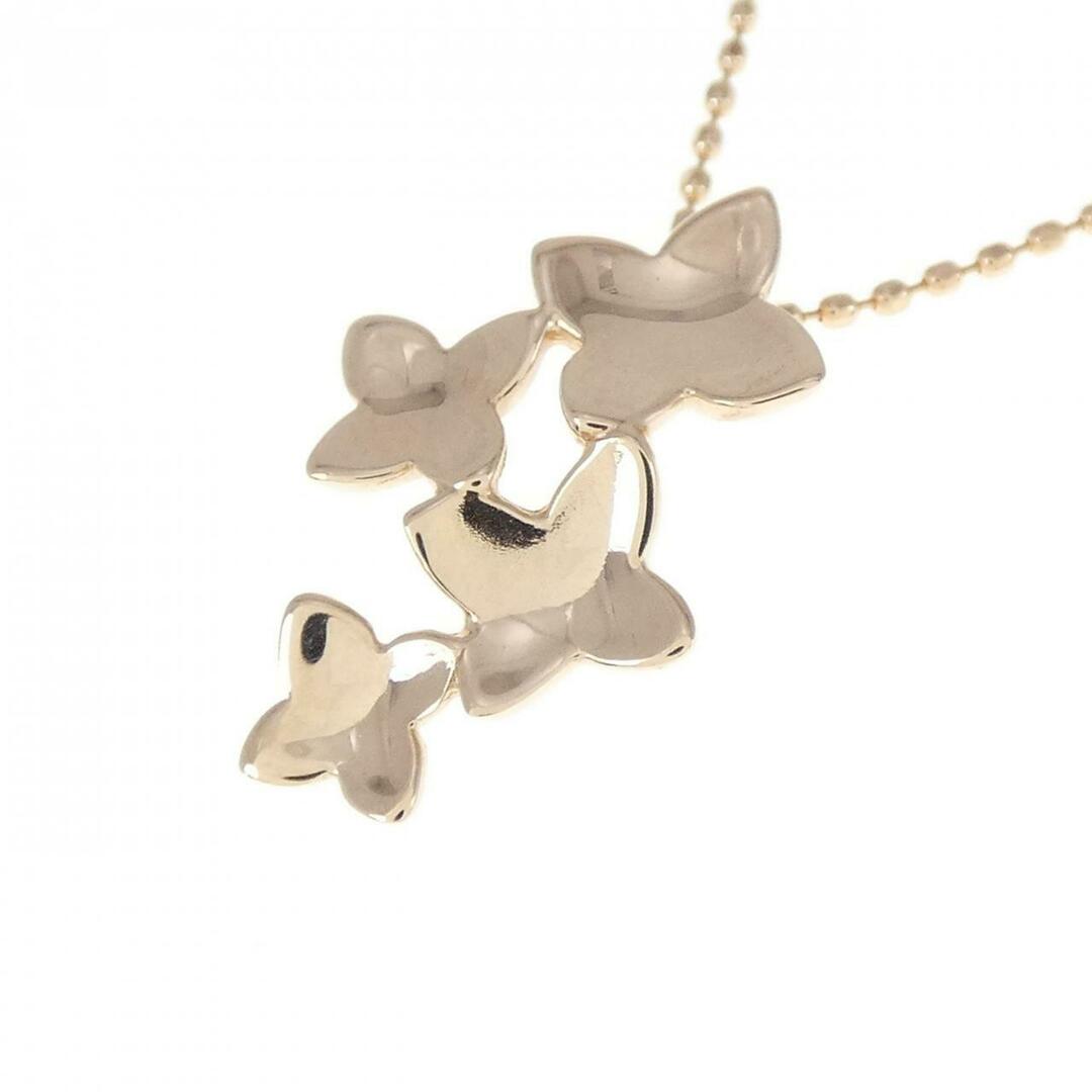 【4℃/ヨンドシー】 オープンハート 透明石 ネックレス K10PGピンクゴールド 10金 1.0g 39.5cm レディース,  【中古】【真子質店】【NN】, 【Mox】