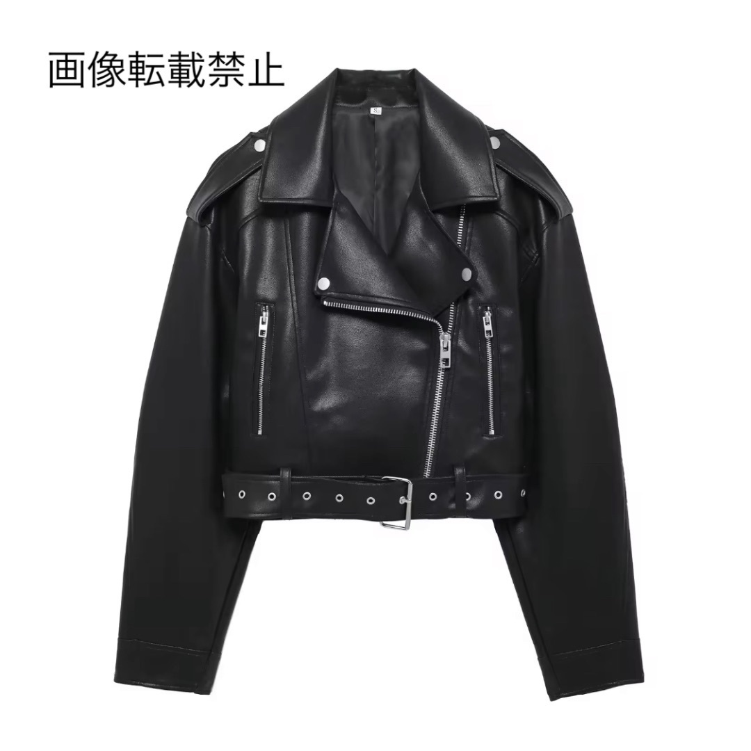 ‍9月新作‍15158◆フェイクレザー ライダースジャケット