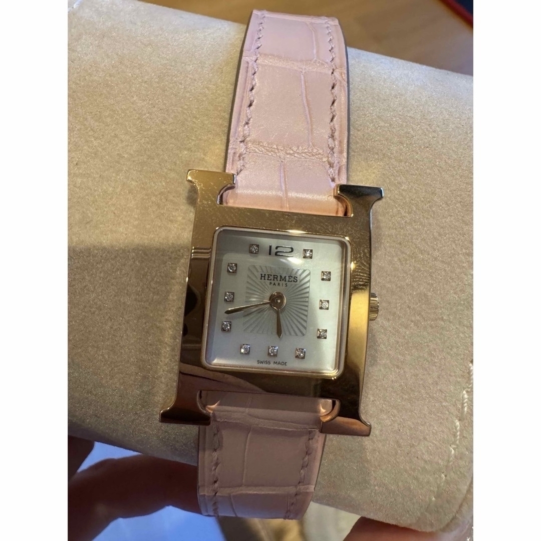 HERMES - 新品 エルメス Hウォッチ ミニ 21mm アリゲーター HERMES - 新品 エルメス Hウォッチ ミニ 21mm アリゲーター